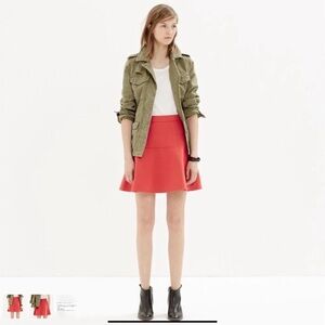 Madewell Red Wavelength A-Line Skater Mini Skirt Size 8